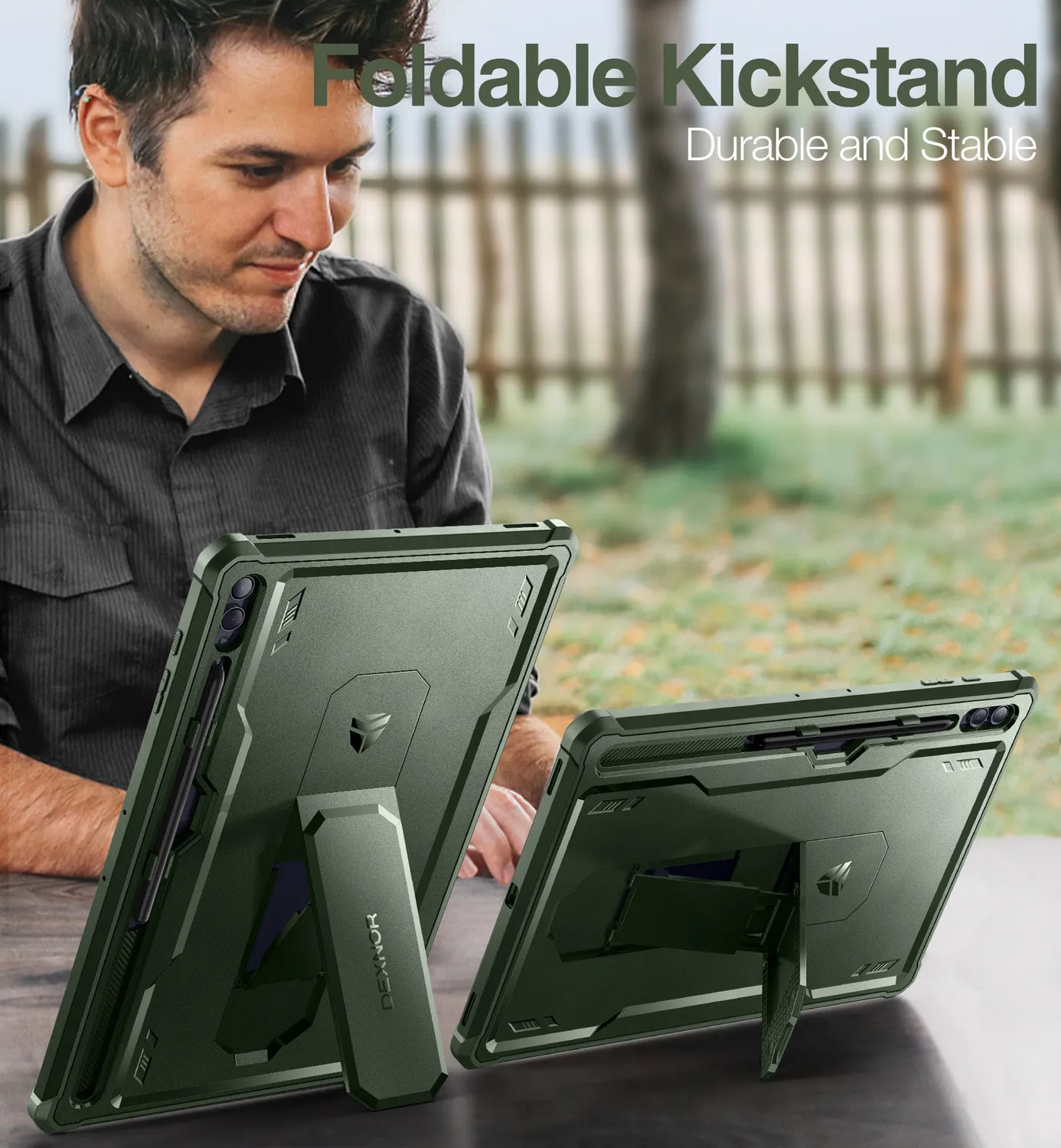 Dexnor Galaxy Tab S9 Ultra custodia rugged verde antishock