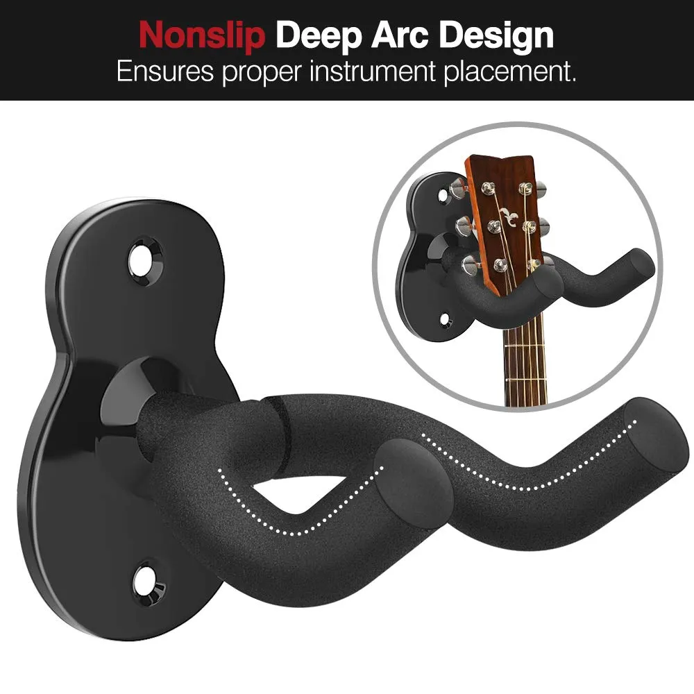 MoKo Supporto Chitarra 3 pezzi gancio parete nero metallo