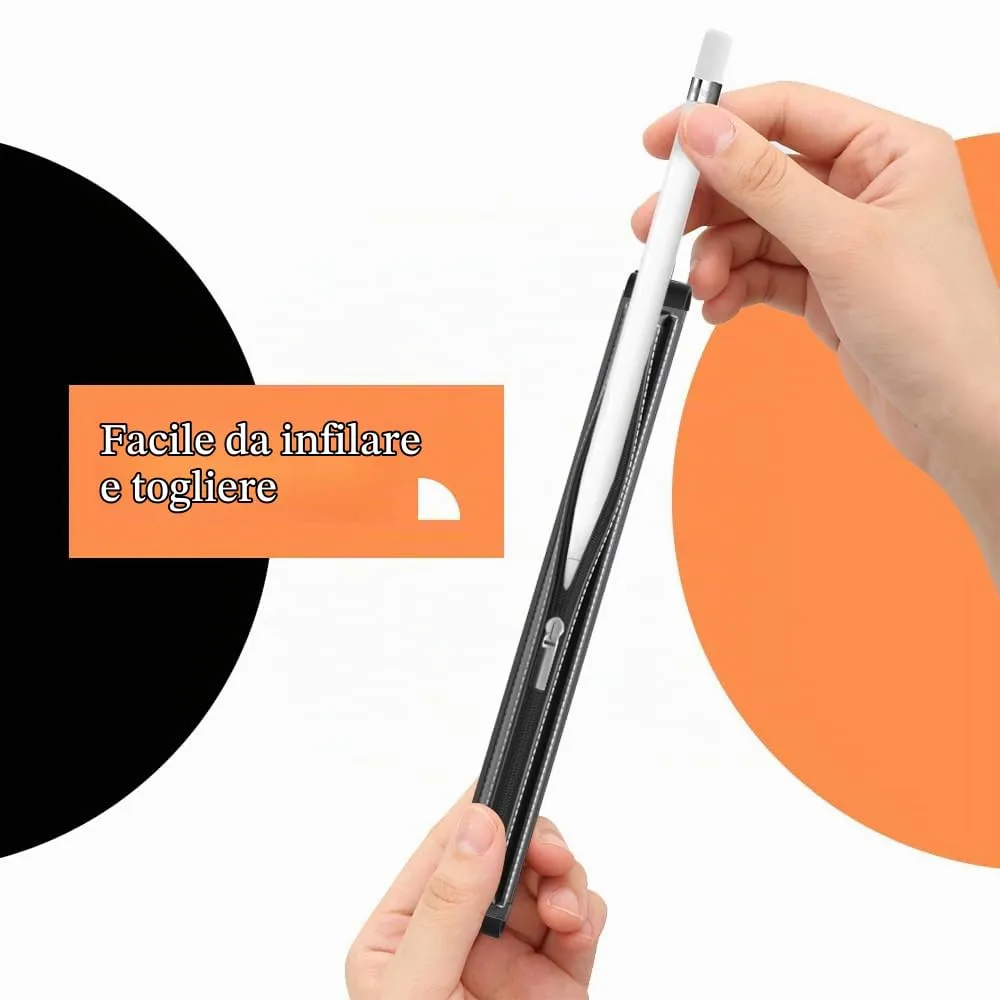 MoKo Cover Apple Pencil Pro/USB-C/1ª/2ª Gen Nero con elastico