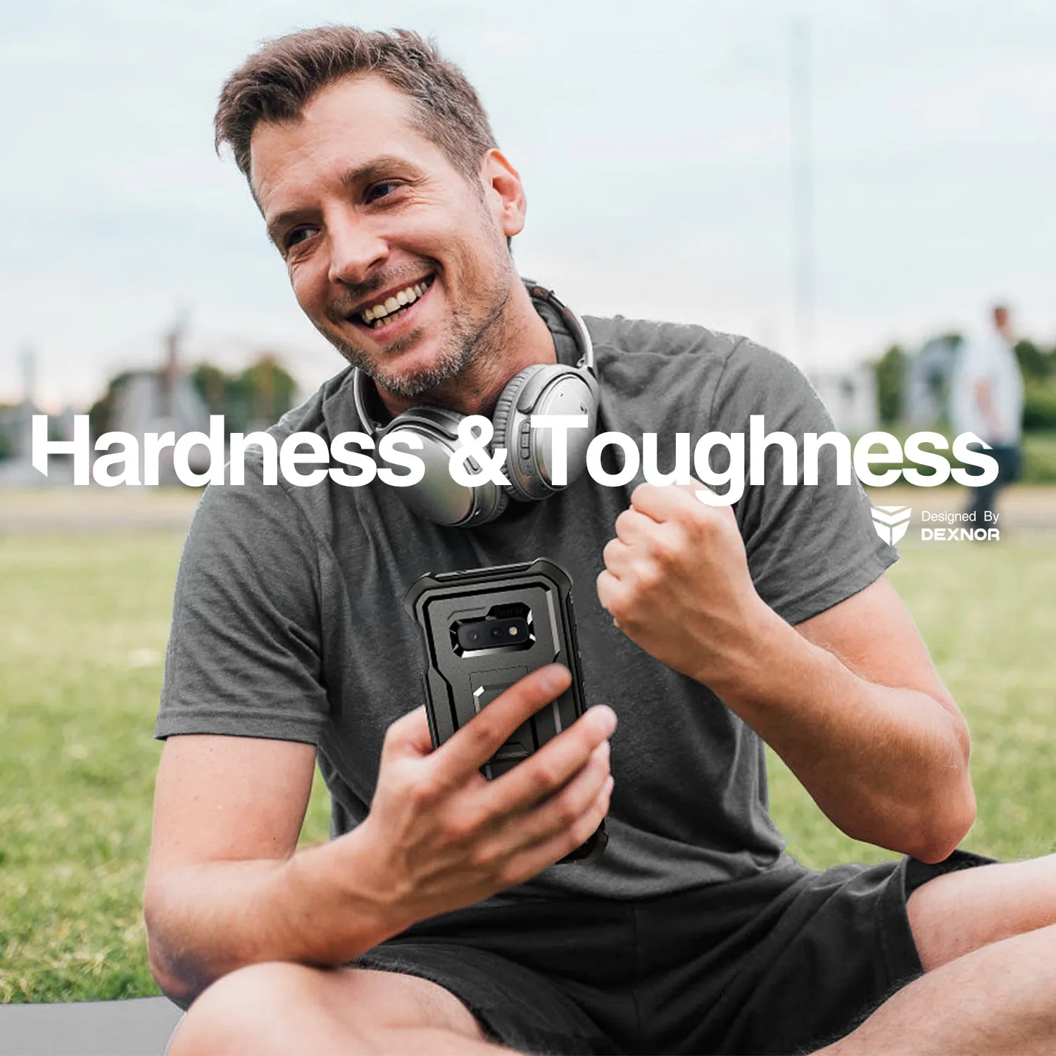 Dexnor Galaxy S10E cover nera anturto con kickstand