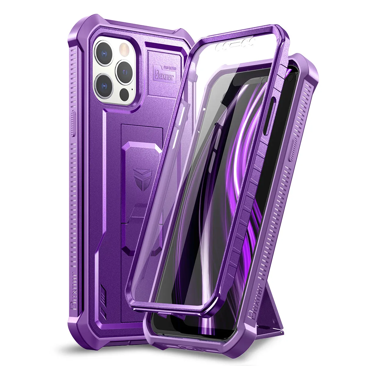 Dexnor Cover iPhone 12 Pro Max Nera Antishock con Stand