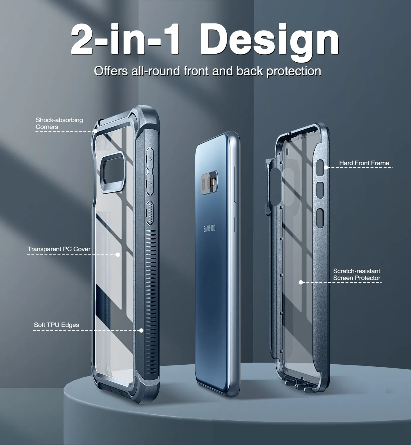 Dexnor Galaxy S10E cover blu con pellicola integrata