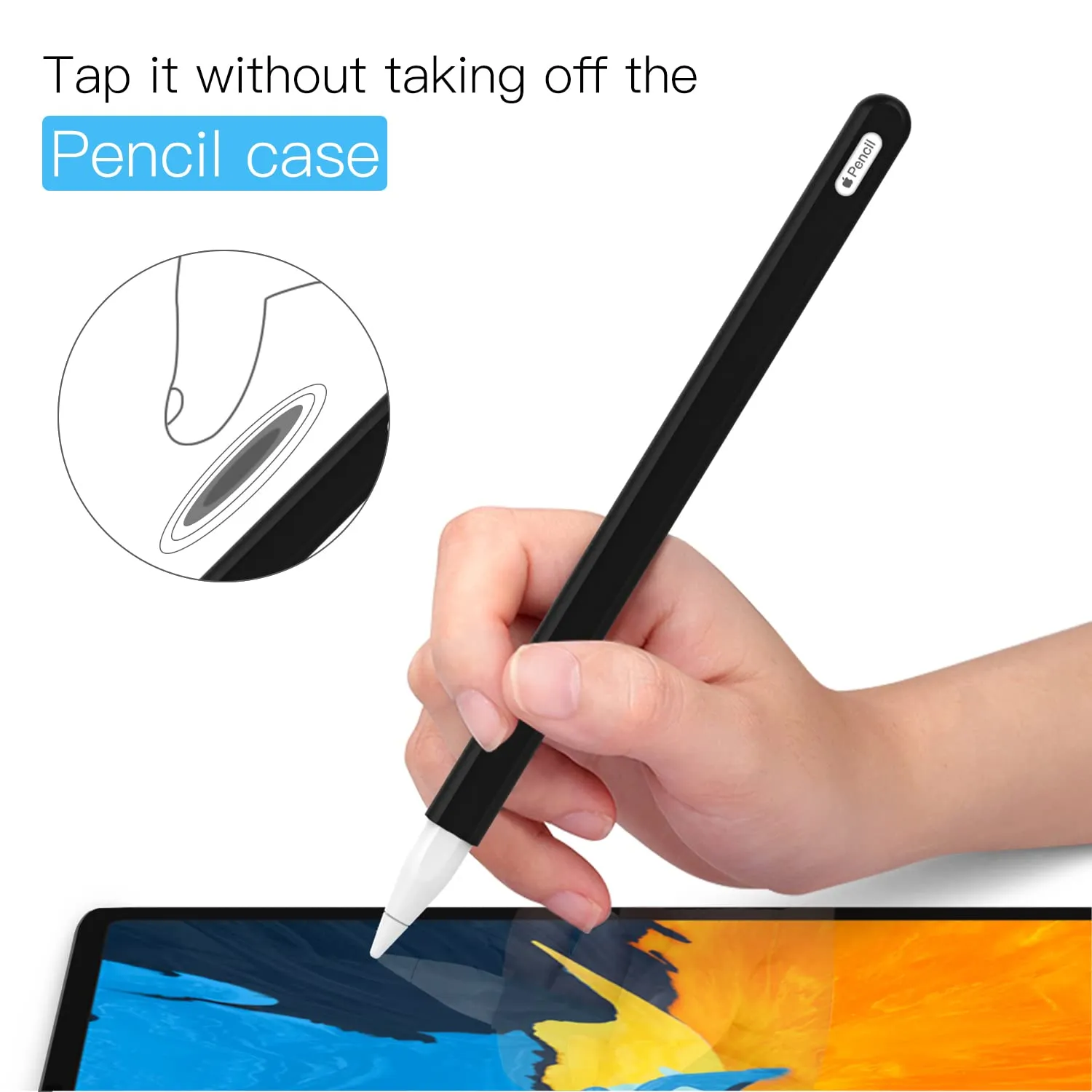 MoKo Cover Apple Pencil Pro/2 Custodia Silicone Nero Antigraffio