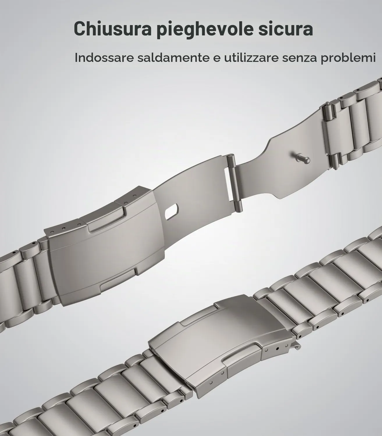 MoKo Cinturino Titanio Apple Watch 42-49mm Doppio Pulsante
