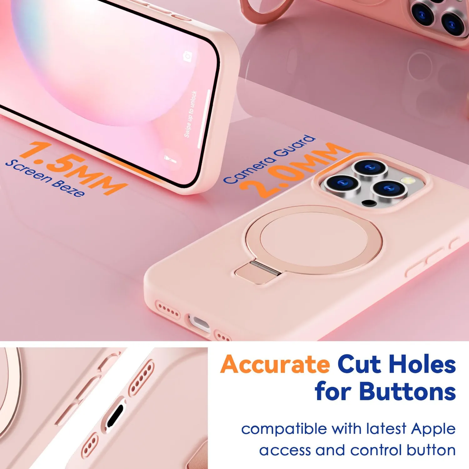 CloudValley iPhone 15 Pro Max cover MagSafe rosa stand