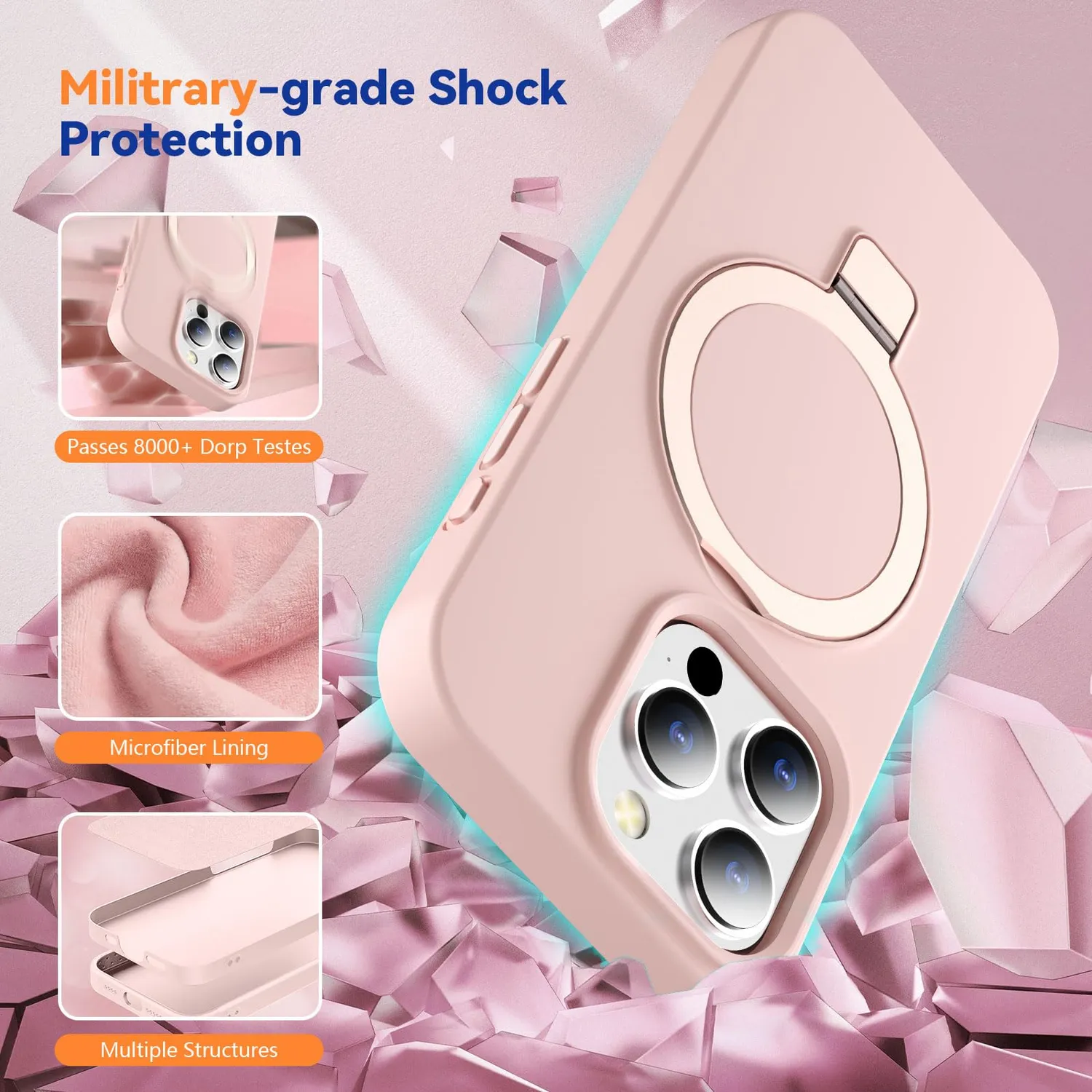 CloudValley iPhone 15 Pro Max cover MagSafe rosa stand