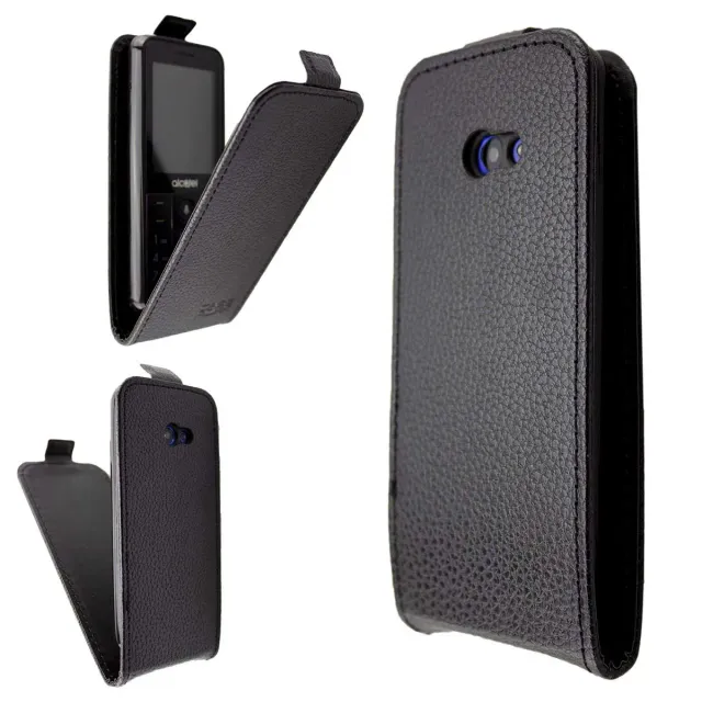caseroxx Flip Cover Alcatel 3088/3088X nero pelle