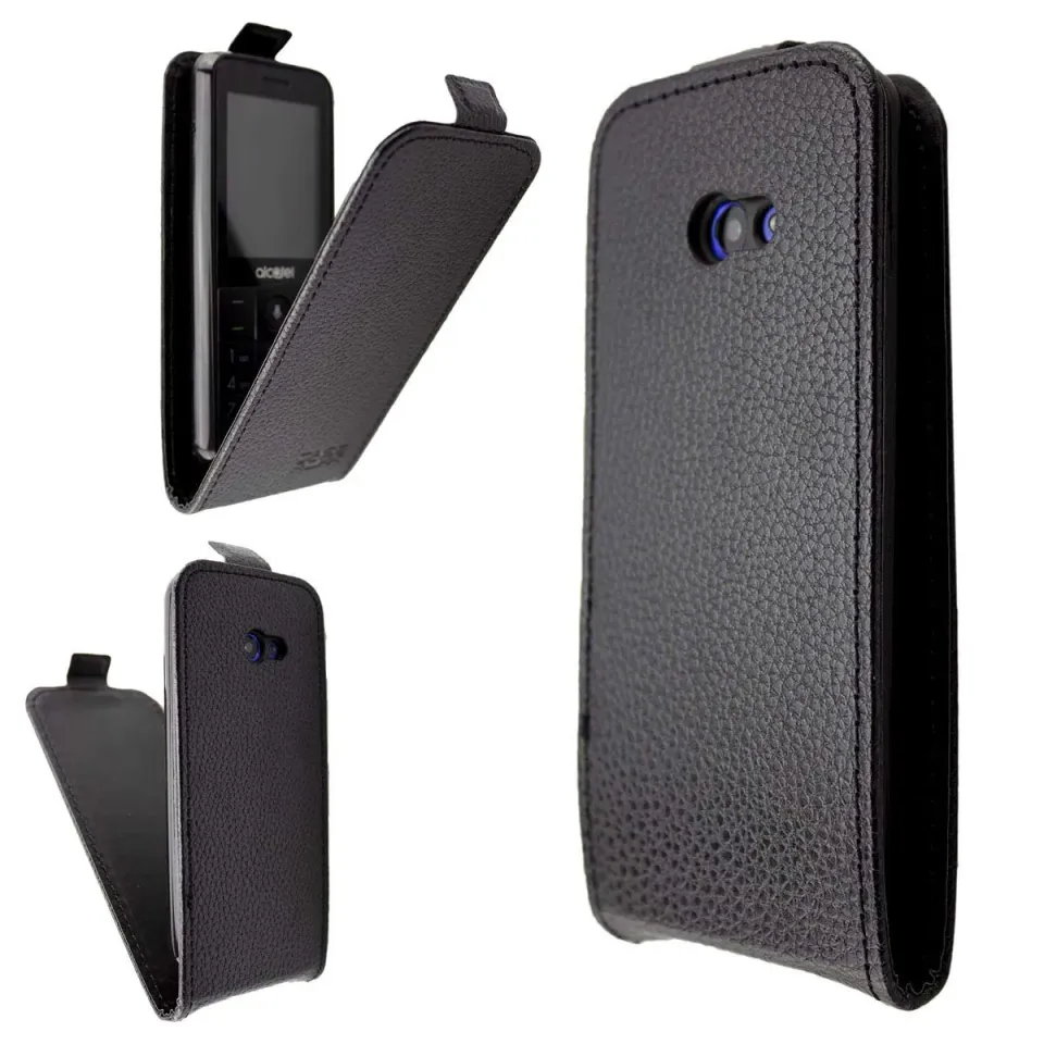 caseroxx Flip Cover Alcatel 3088/3088X nero pelle