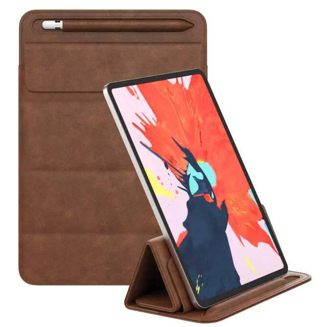 MoKo iPad Pro 12.9 2018 custodia pelle marrone stylus