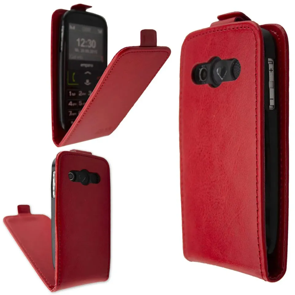 caseroxx Flip Cover Emporia Euphoria V50 custodia rossa