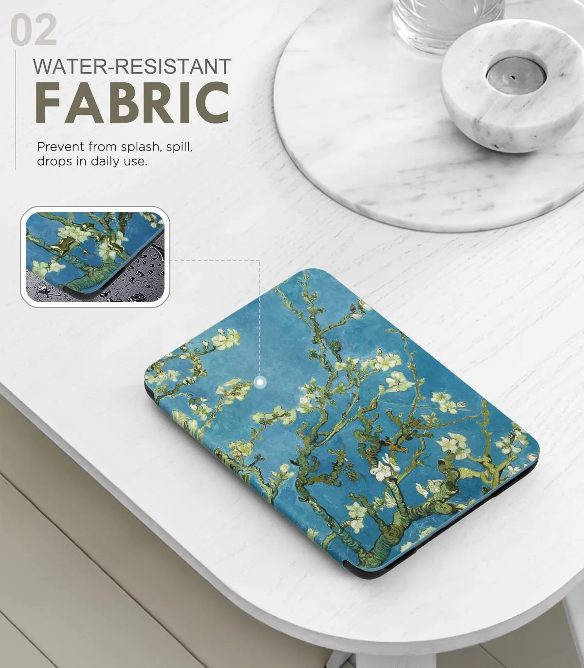 MoKo Kindle 6" 11a Gen 2022-2024 custodia albicocchi in fiore stand