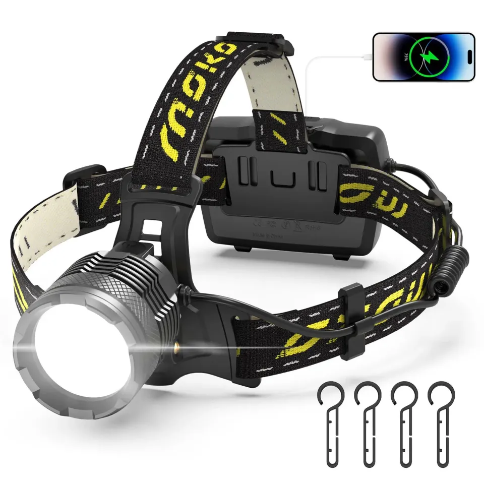 MoKo Lampada Frontale Ricaricabile 50000 Lumen IP68