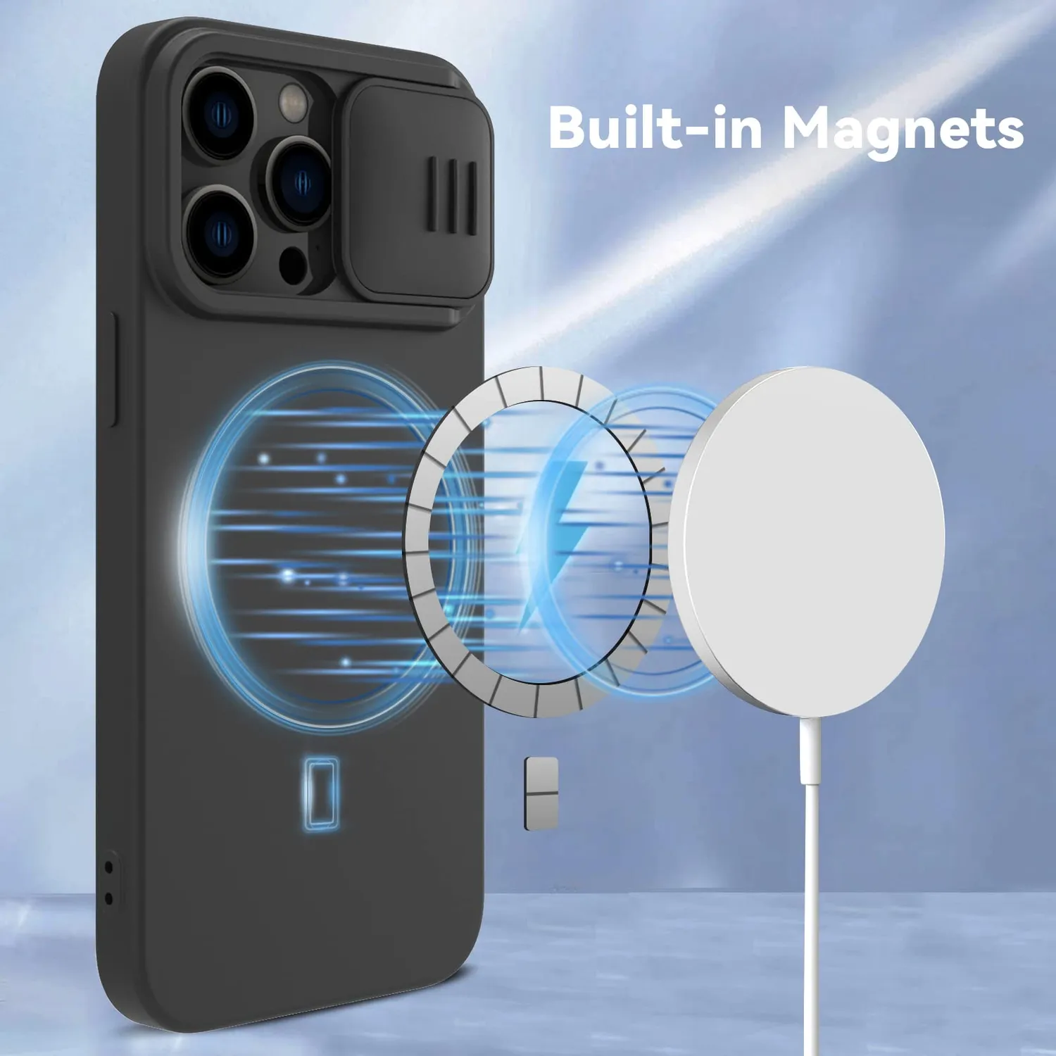 CloudValley iPhone 14 Pro Cover Magnetica MagSafe Nero Antiurto