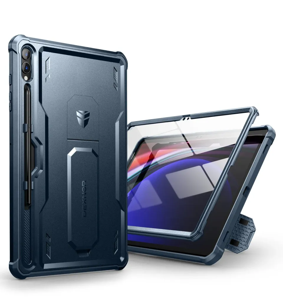 Dexnor Galaxy Tab S9 Plus custodia blu antiurto pennino