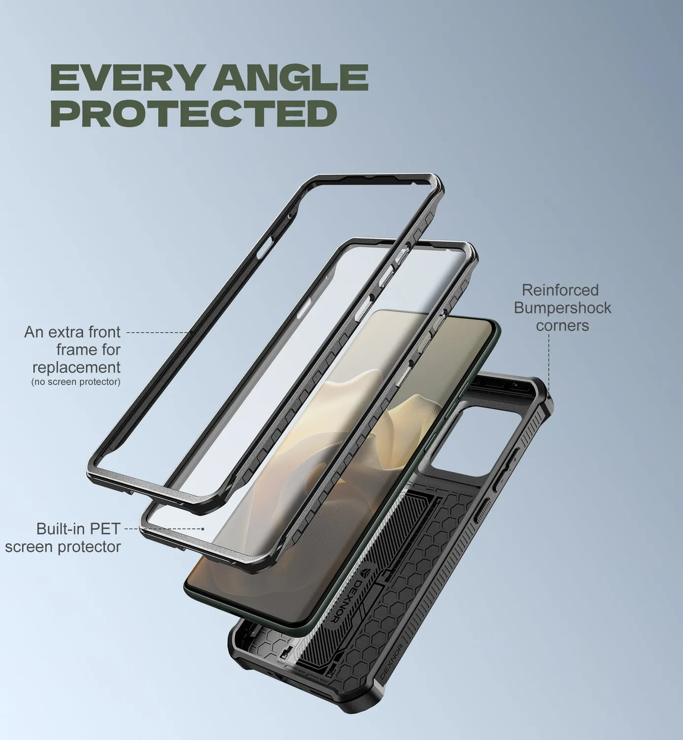 Dexnor Moto Edge 5G 2025 cover nera antiurto 6,7"