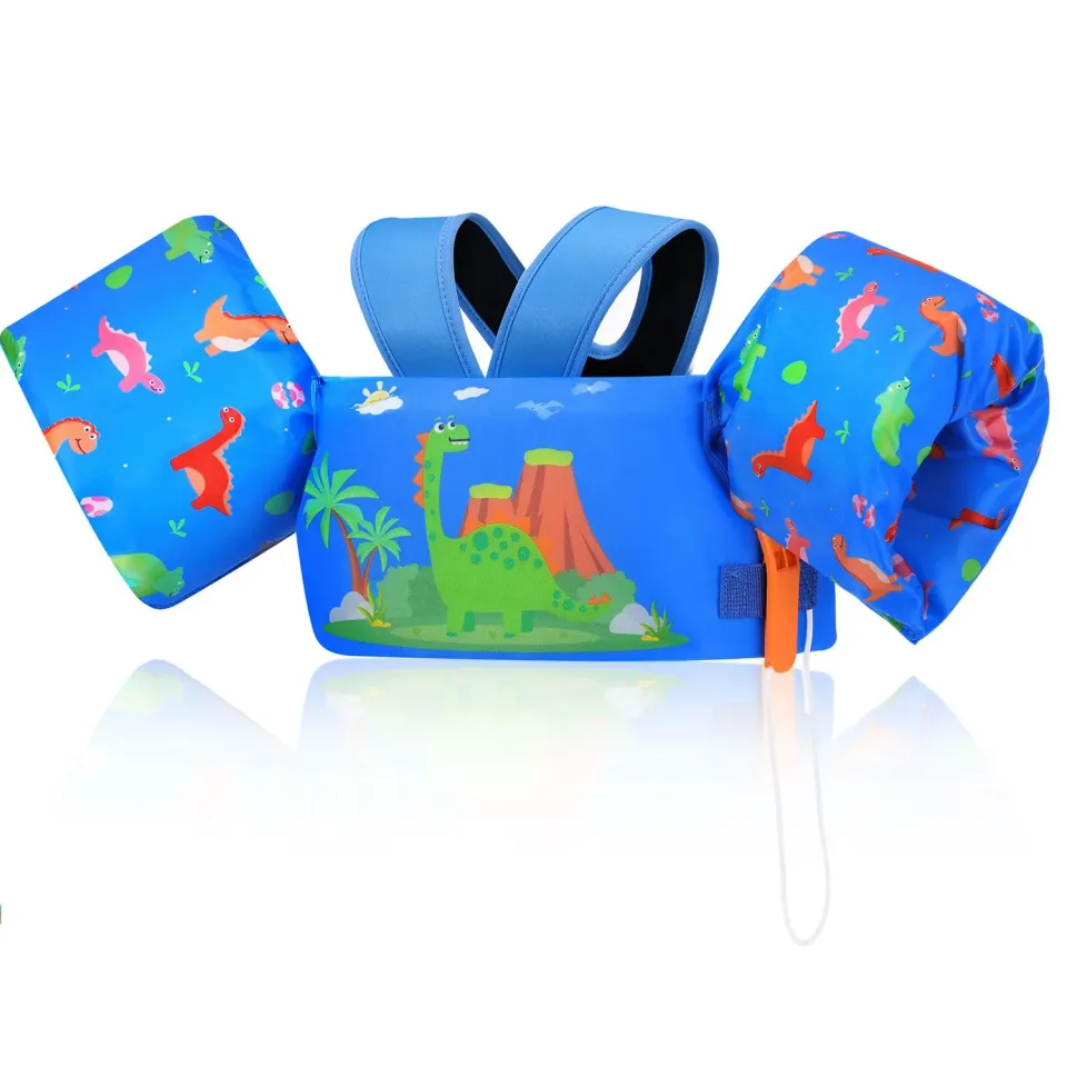 MoKo gilet nuoto bambini dinosauri blu 20-50lbs