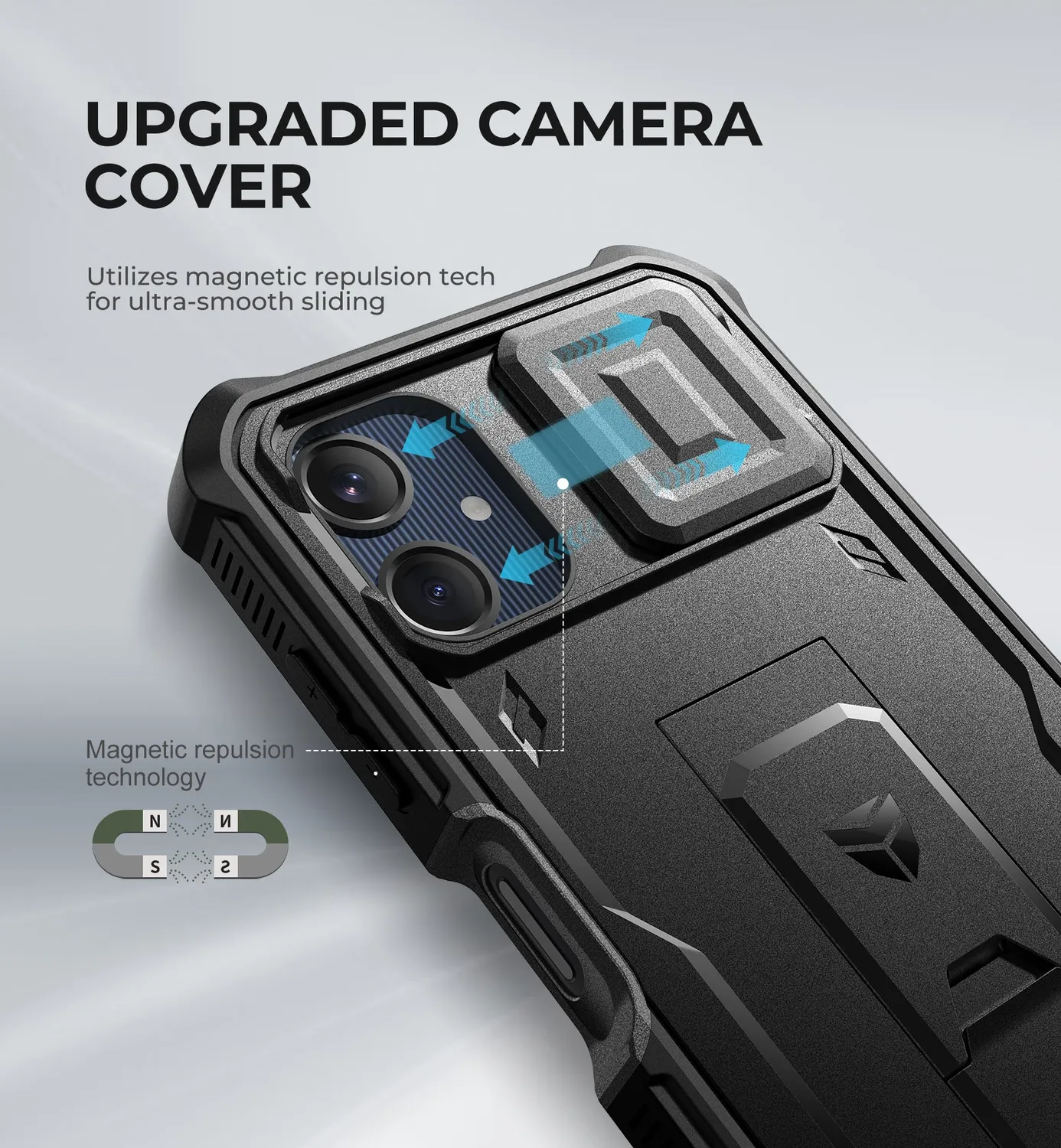 Dexnor Galaxy A06 cover nera shockproof con 2 frame