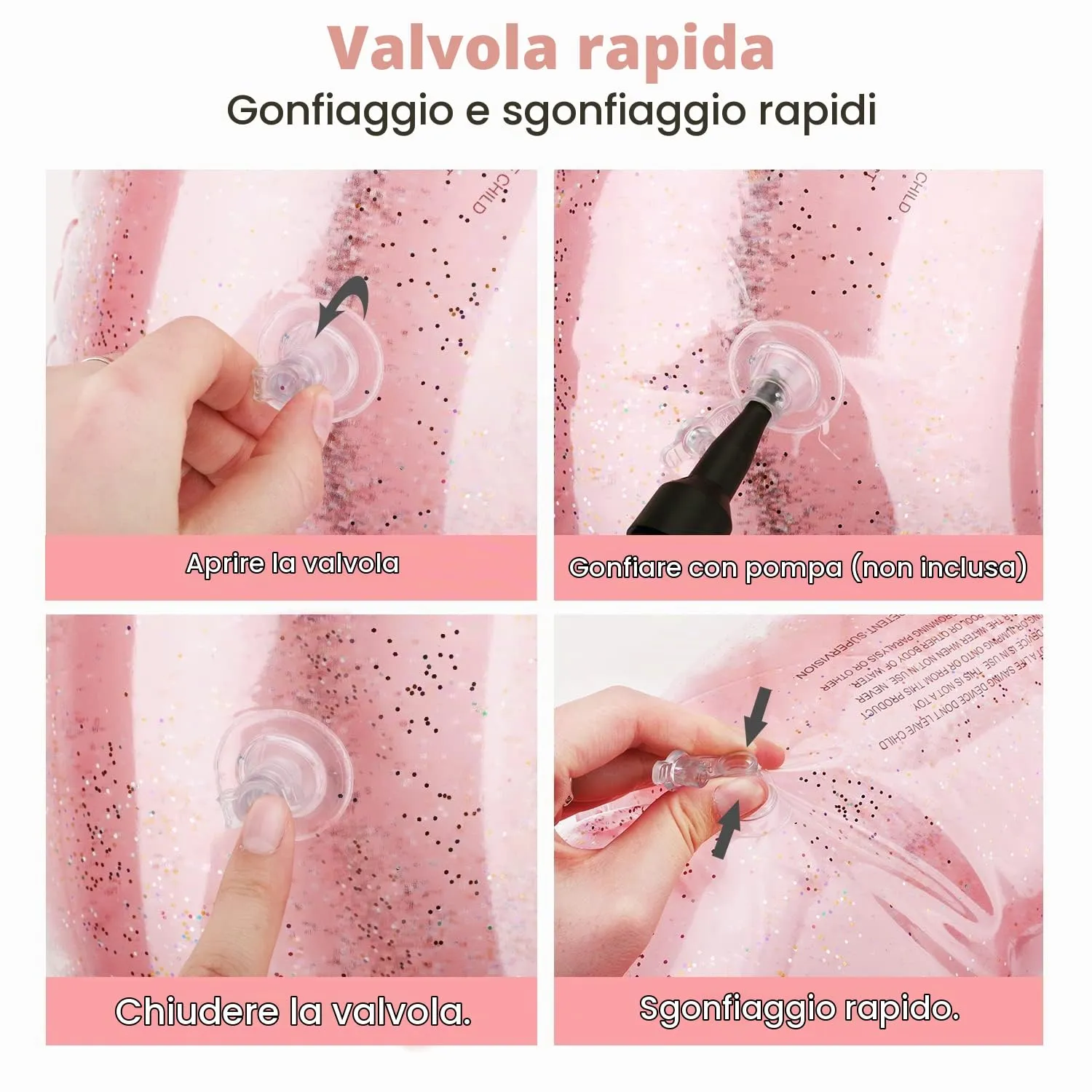 MoKo Ciambella da Nuoto Paillettes Ciambella 90cm Bambini