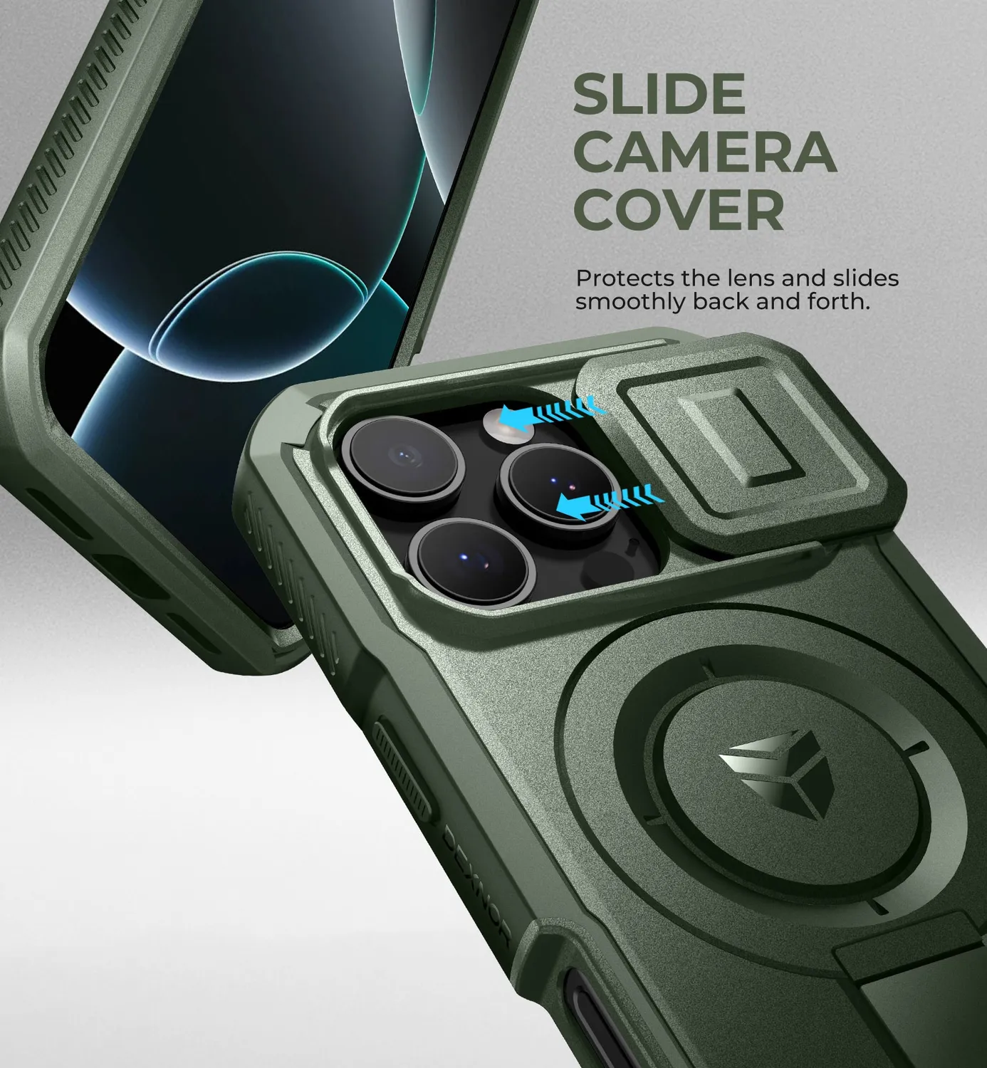 Dexnor cover iPhone 16 Pro MagSafe verde con stand