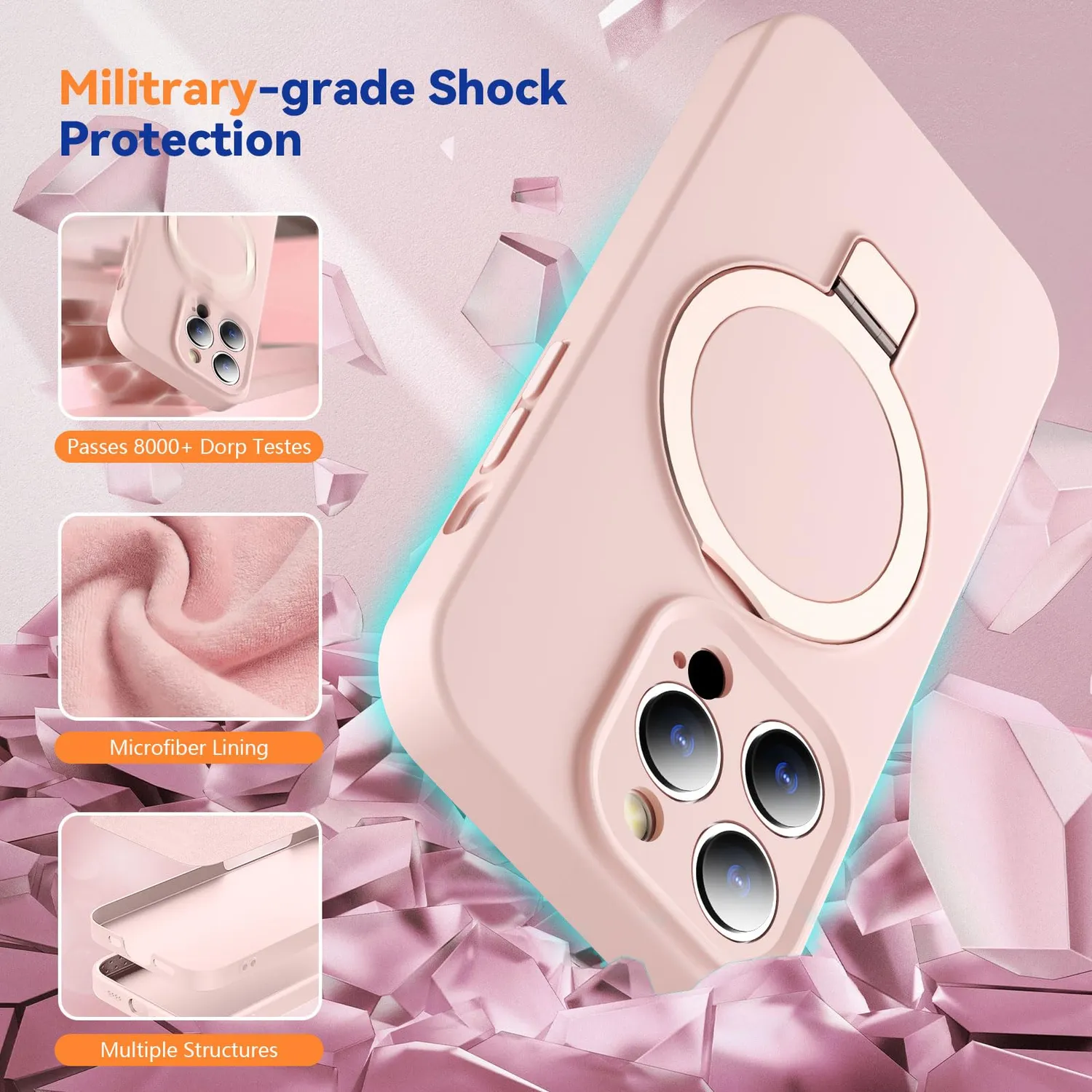 CloudValley iPhone 14 Pro cover magnetica rosa silicone
