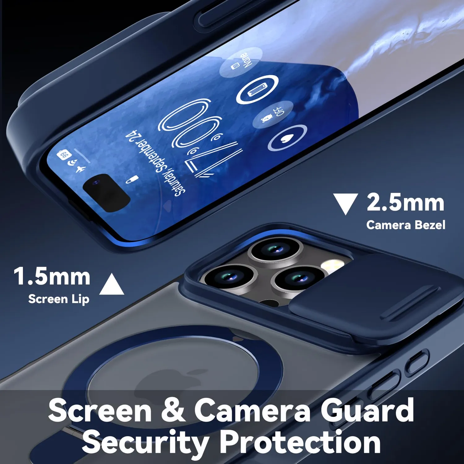 CloudValley Cover per iPhone 15 Pro Max blu opaco MagSafe