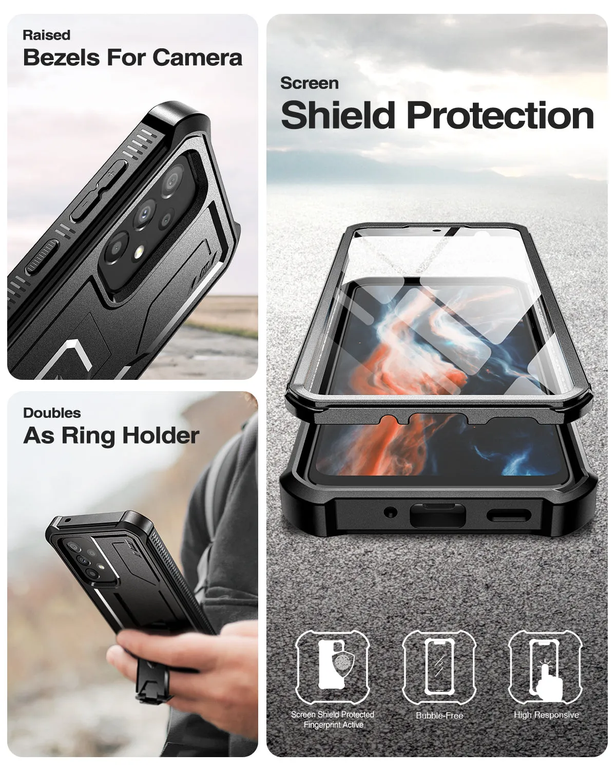 Dexnor Galaxy A33 5G cover nera con pellicola antiurto