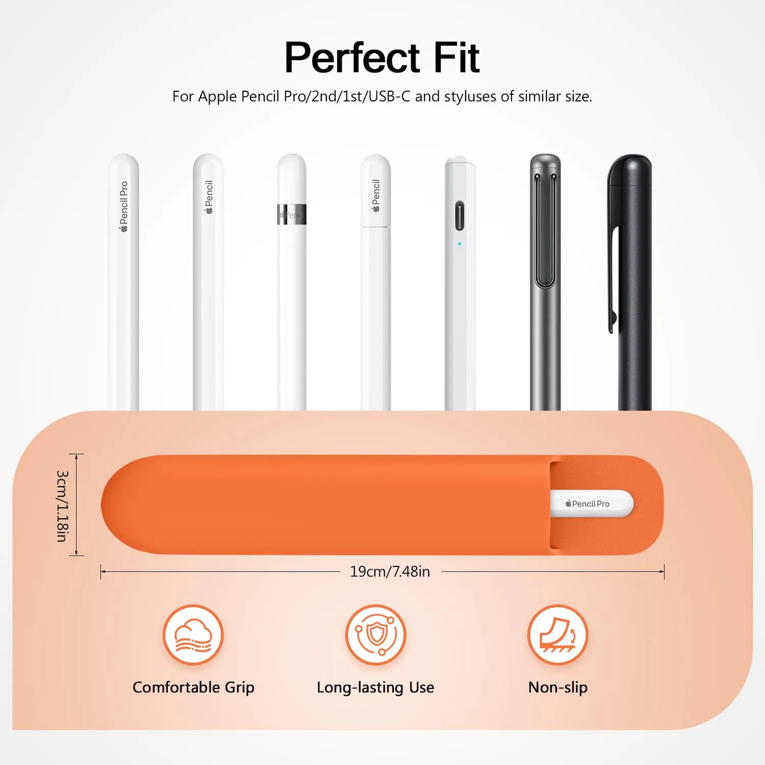 MoKo porta Apple Pencil cover arancione adesiva