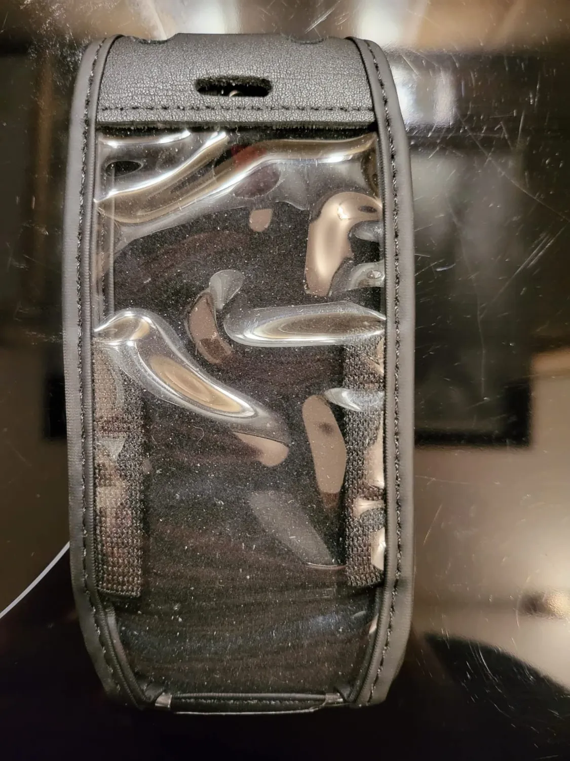 caseroxx Pure V25 fondina pelle vera nera clip cintura finestra