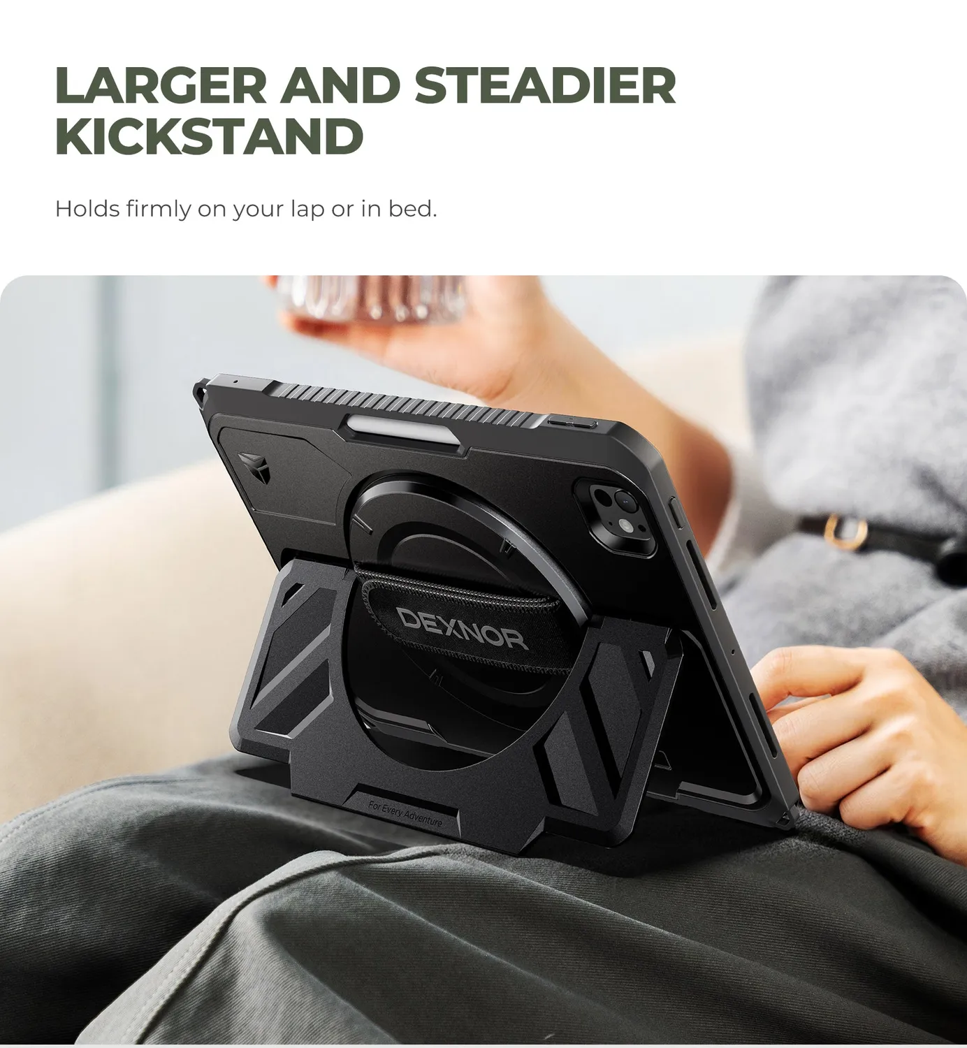Dexnor iPad Pro 11 M5 M4 Cover Nera Antiurto Tracolla 360