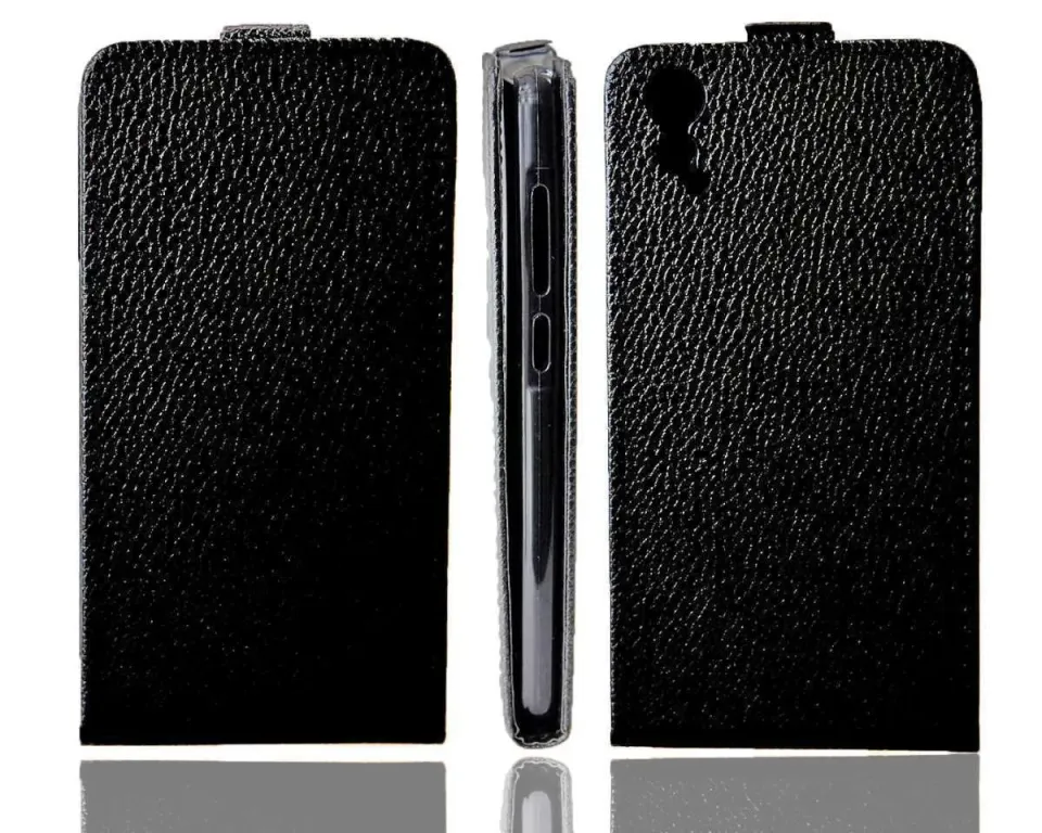 caseroxx Flip cover Archos 50 Oxygen Plus nera finta pelle