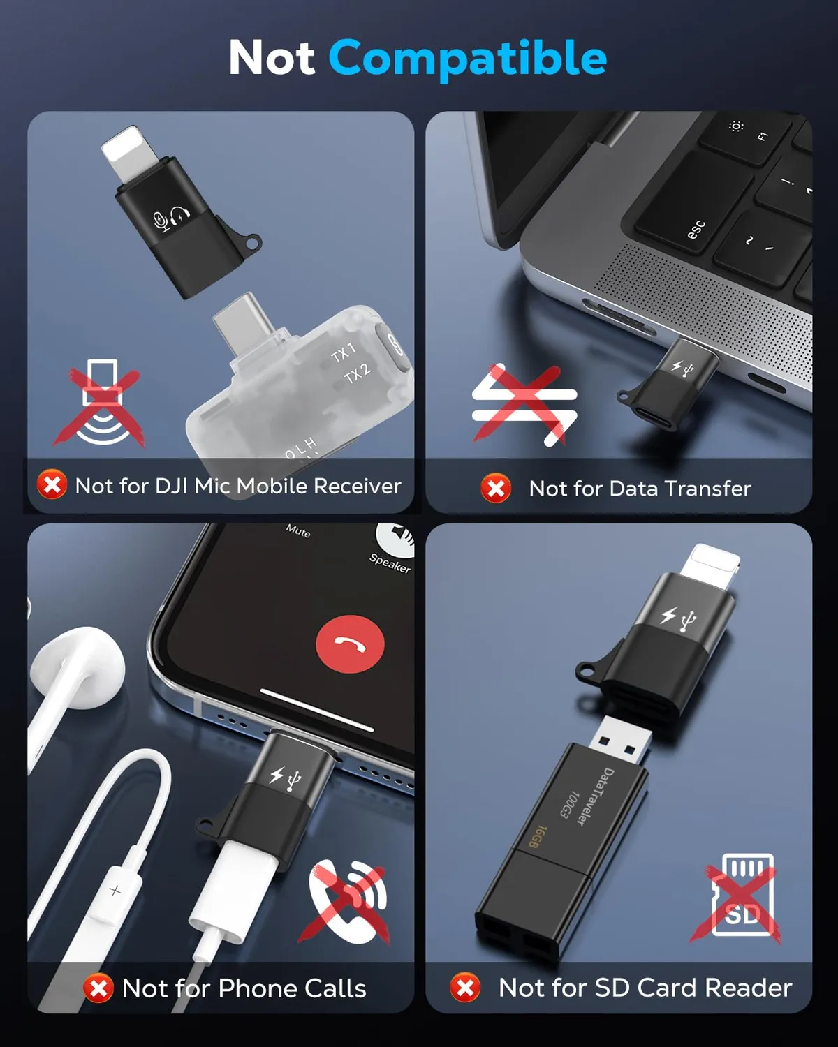 MoKo Adattatore USB-C Lightning DJI Mic Mini grigio