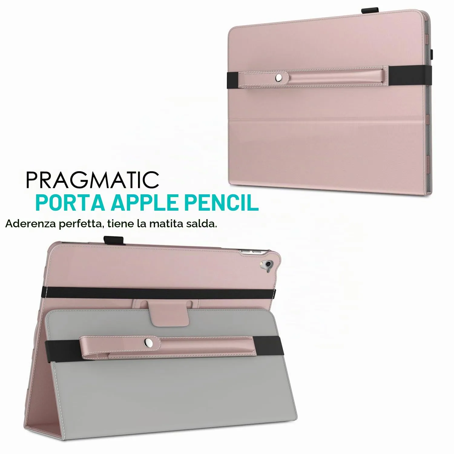 MoKo Custodia Apple Pencil Portapenne Oro Rosa Elastico