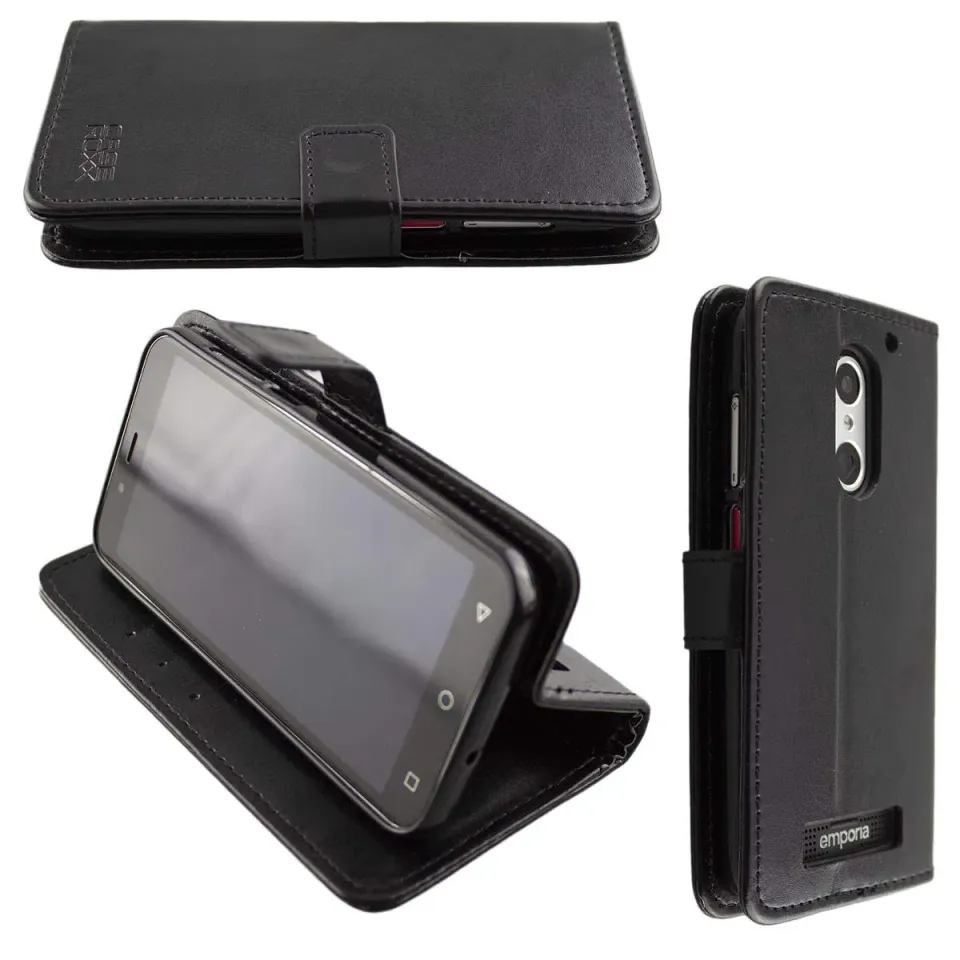 caseroxx Bookstyle Cover Emporia Smart 4 Nera Portafoglio