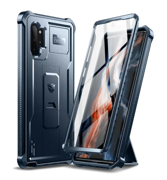 Dexnor Galaxy Note 10 Plus cover blu con stand vetro