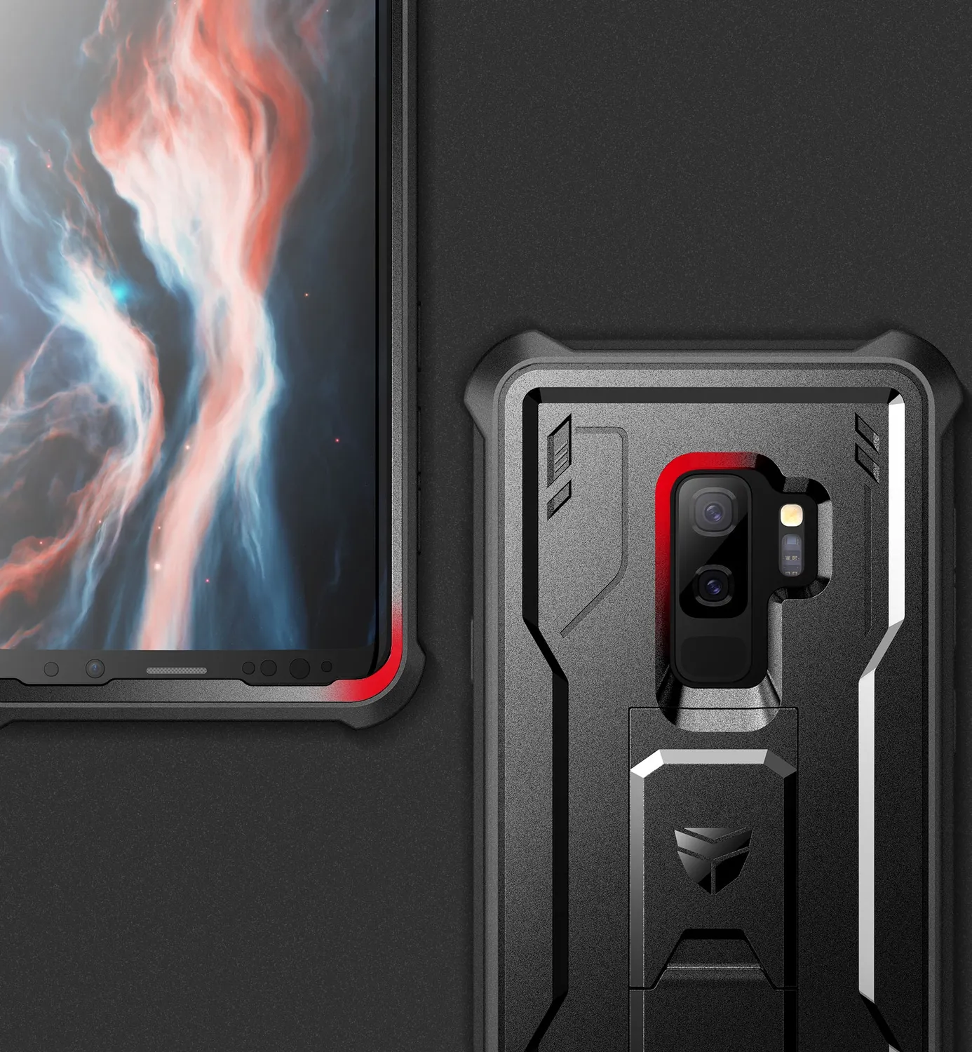 Dexnor Galaxy S9 Plus custodia nera rugged antiurto