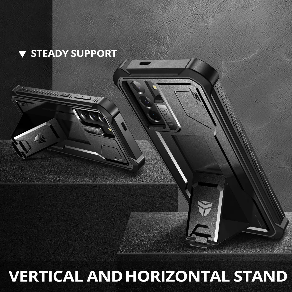 Dexnor Galaxy S21 custodia nera rugged con stand