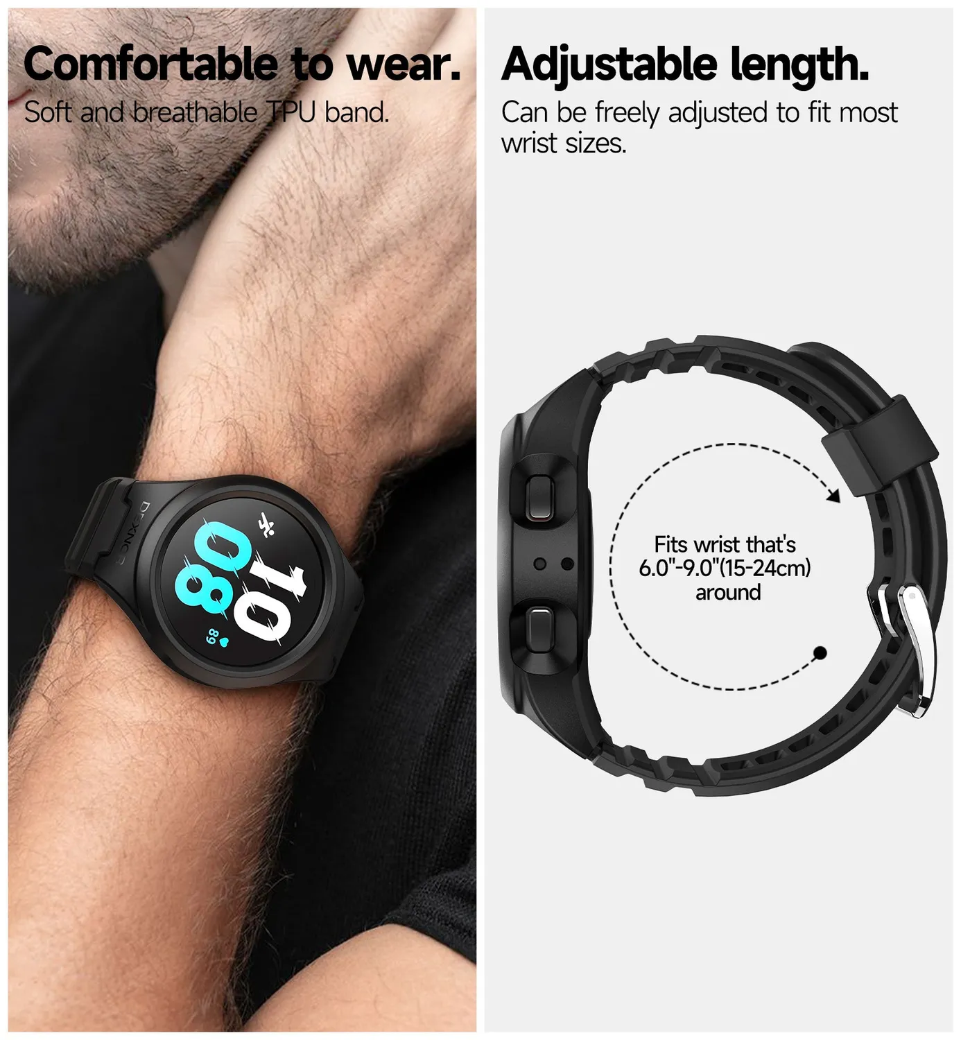 Dexnor Galaxy Watch 4/5 44mm custodia orologio nera rugged