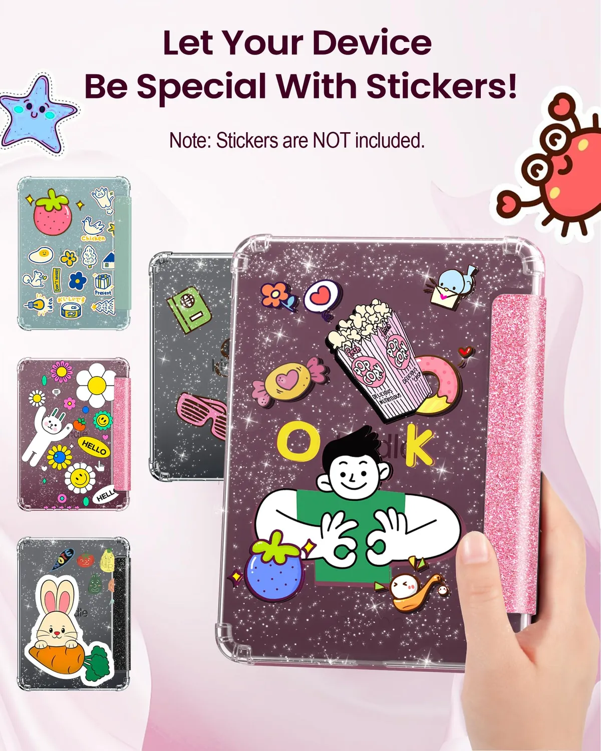 MoKo Custodia Kindle Paperwhite 13a Gen 7" Rosa Glitter TPU