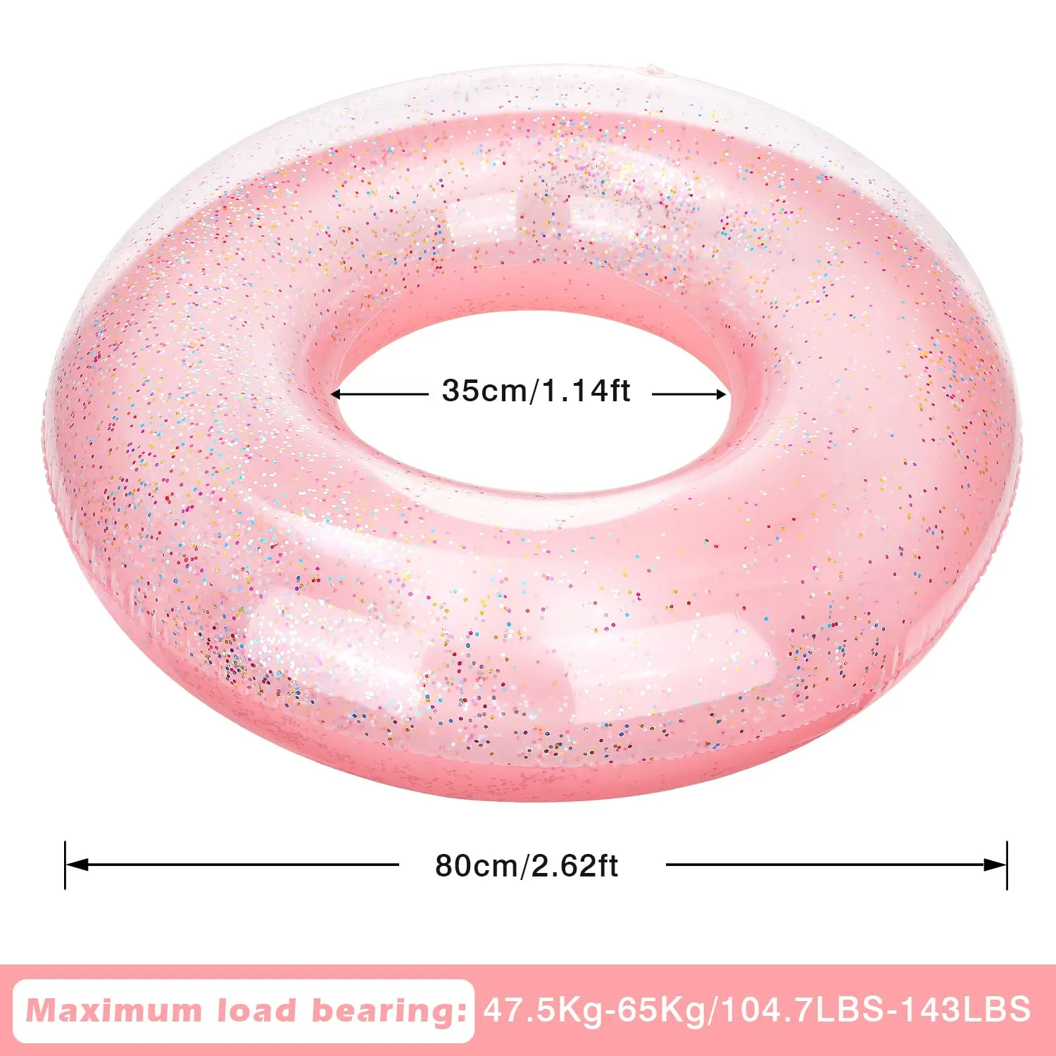 MoKo Ciambella da Nuoto Paillettes Ciambella 90cm Bambini