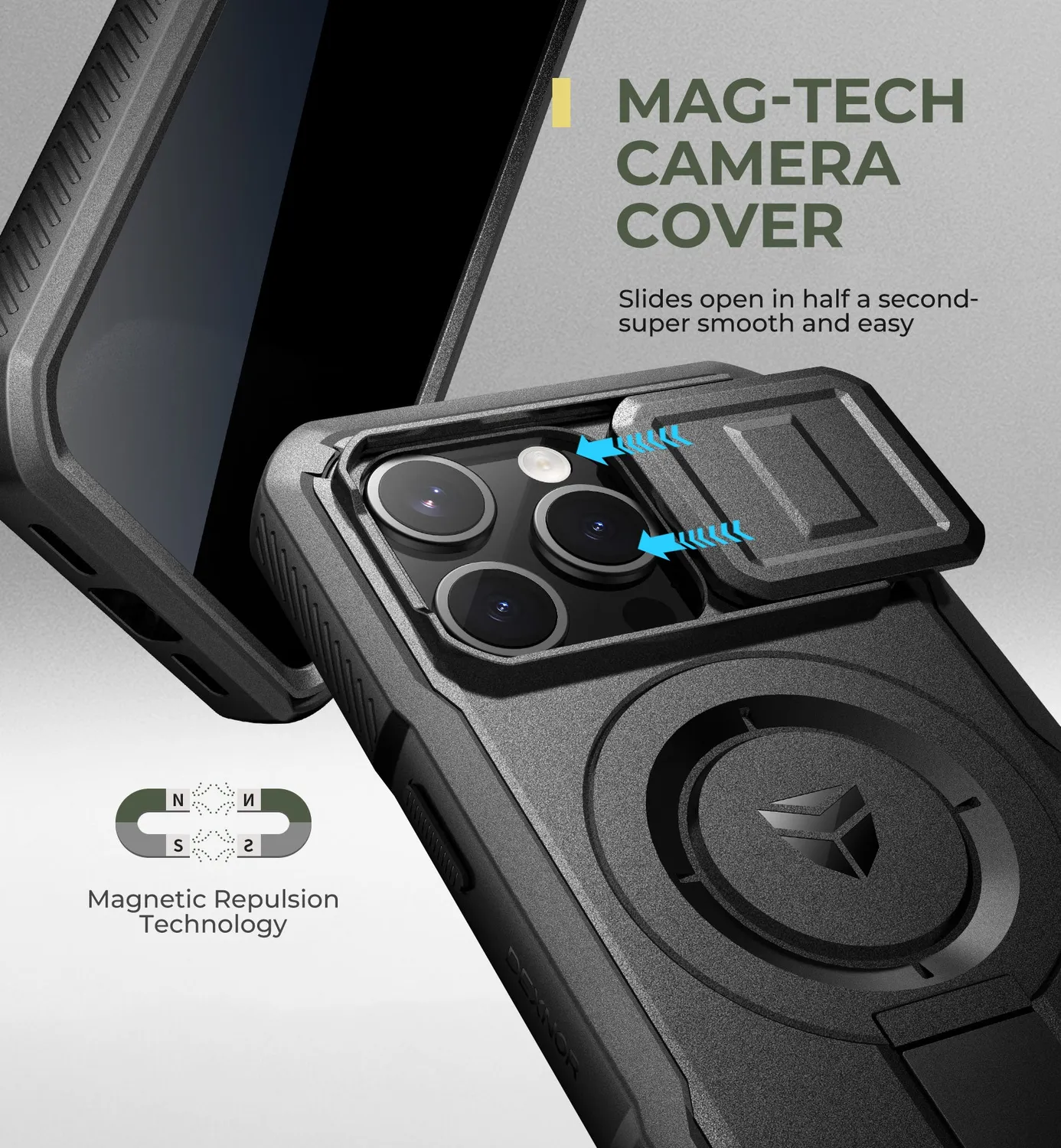 Dexnor iPhone 15 Pro cover privacy MagSafe nera