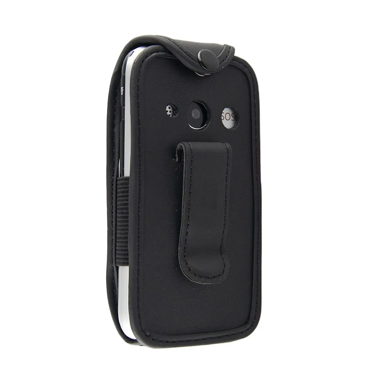 caseroxx Borsello Pelle Alcatel 2019G Nero con Clip Cintura