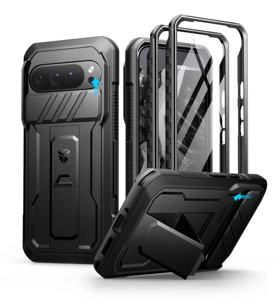 Dexnor Cover Pixel 9 Pro XL Nera con Vetro e Stand
