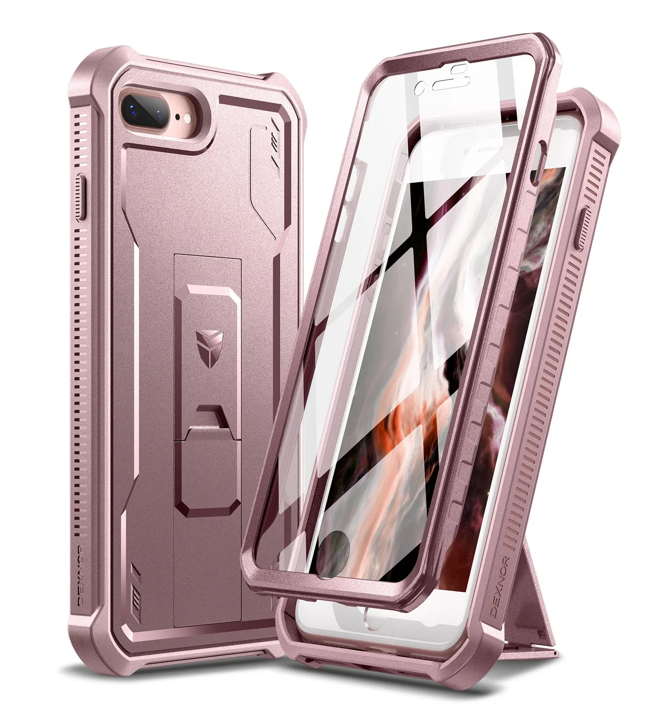 Dexnor iPhone 7 Plus 8 Plus custodia nera con cavalletto