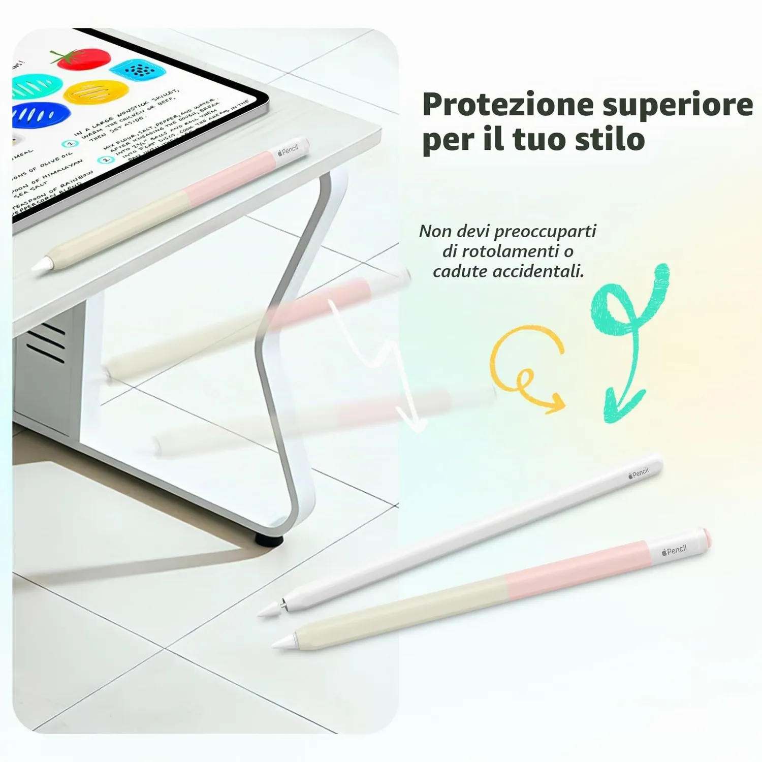 MoKo Apple Pencil USB-C cover silicone rosa latte