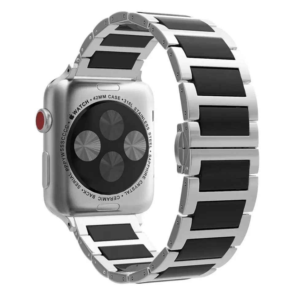 MoKo Apple Watch 42 44 45mm cinturino ceramica nero