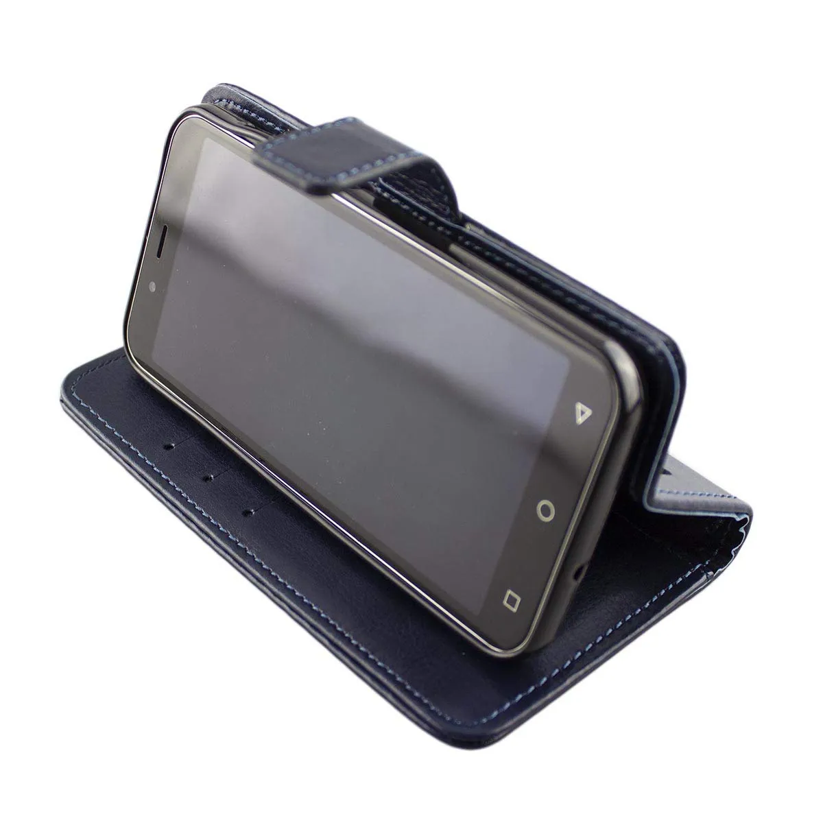 caseroxx Bookstyle custodia PEAQ PSP 400 azzurra portacarte