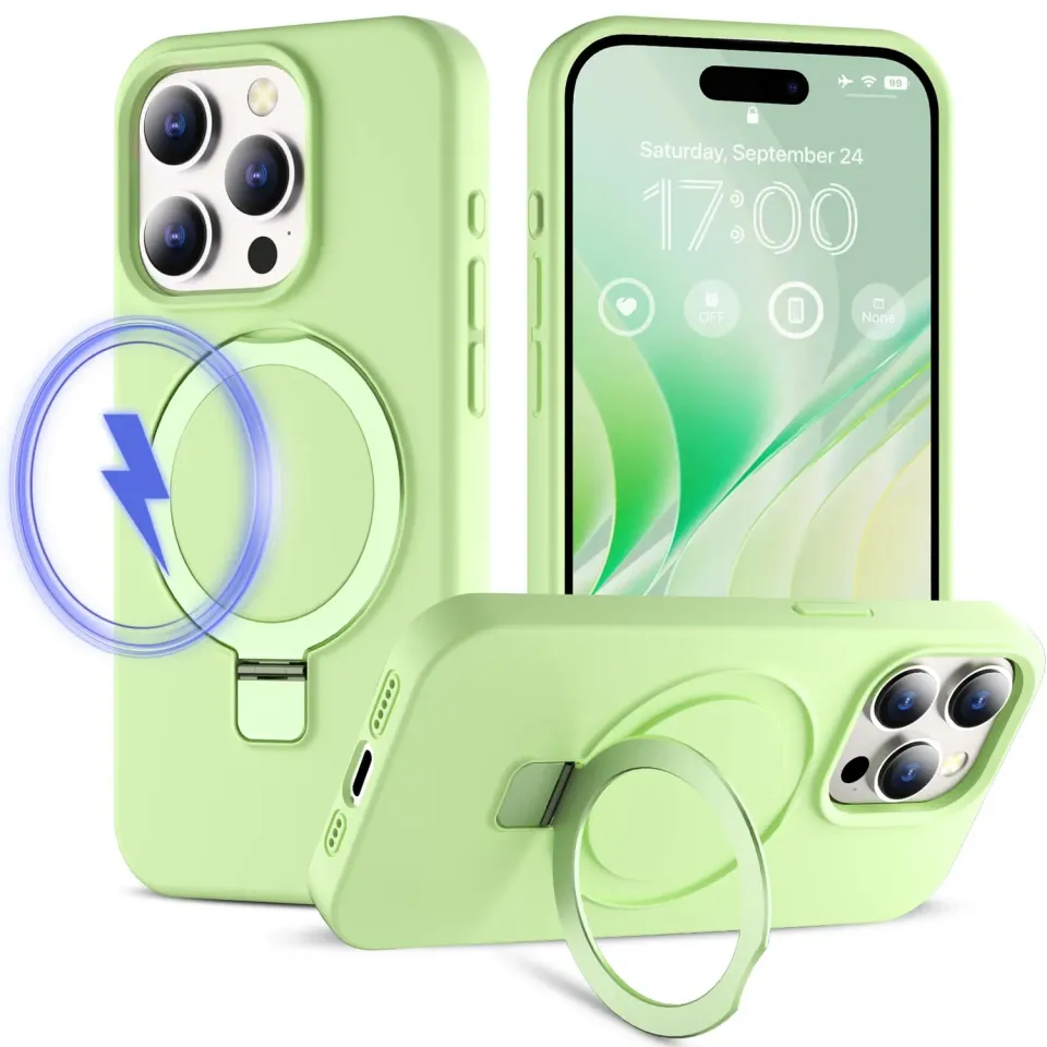 CloudValley iPhone 15 Pro cover MagSafe verde silicone