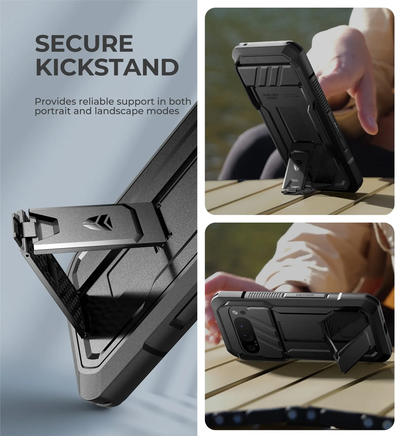 Dexnor Cover Pixel 9 Pro XL Nera con Vetro e Stand