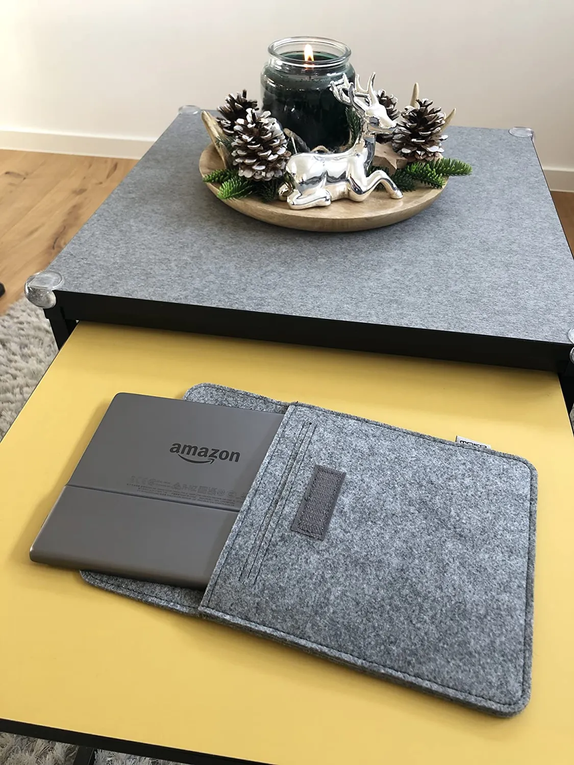 MoKo Custodia Feltro Kindle Oasis 2017/2019 Grigio Chiaro Leggera