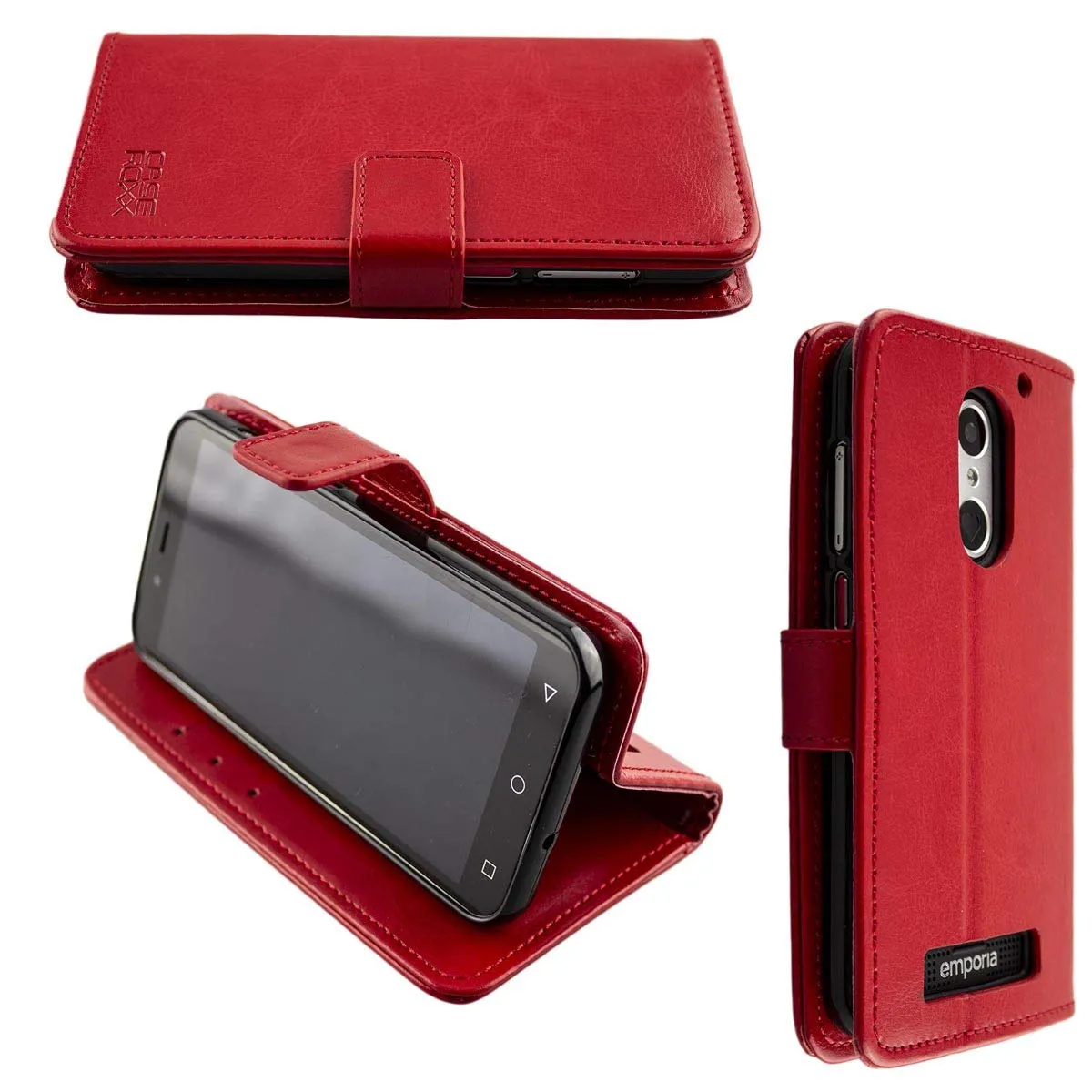 caseroxx Bookstyle Cover Emporia Smart 4 Nera Portafoglio